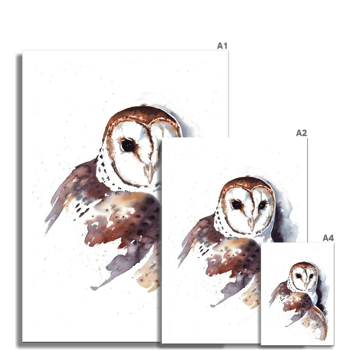 Watercolour Owl Art Print