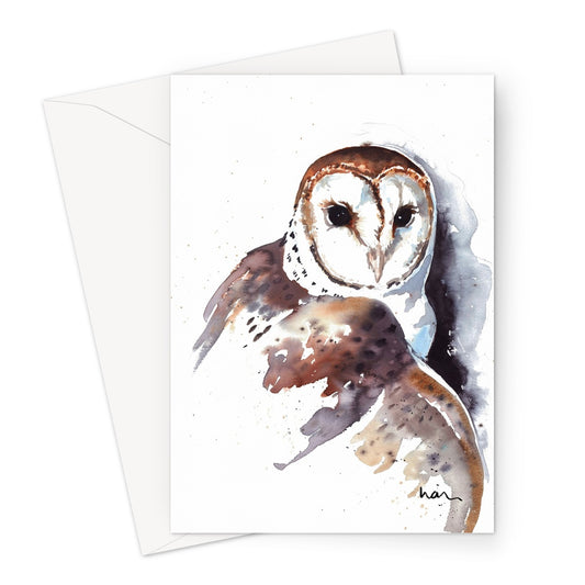 Watercolour Owl Greeting Card