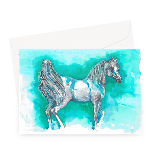 Torquise Horse Greeting Card