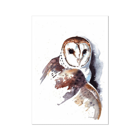 Watercolour Owl Art Print